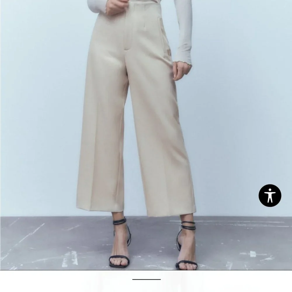 ZARA Culottes - Cotton Trousers in US Size Small or Aust 8-10 - Picture 7 of 8